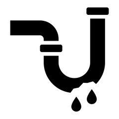 Pipe leak icon for plumbing issues and repairs
