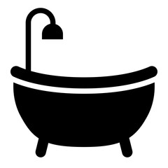 Bathtub icon for bathroom plumbing and sanitation