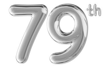 79th Anniversary Silver Number 3D