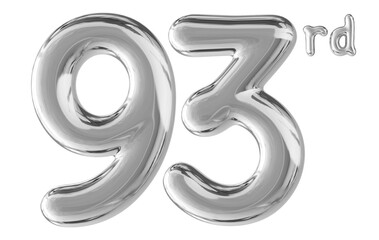 93rd Anniversary Silver Number 3D