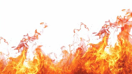 Fire border isolated on a white background.