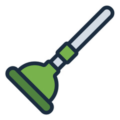 Plunger icon for plumbing and unclogging toilets
