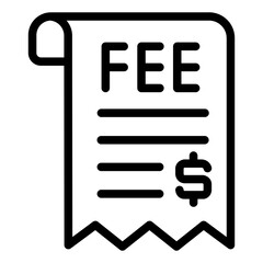 Receipt indicating payment of duty fees icon