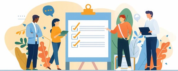 Manager conducting a performance review, business management, employee feedback