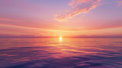 Obraz premium A calming sunset scene with a gradient sky transitioning from orange to purple.