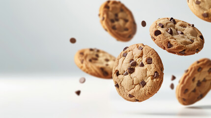 cookies flying floating through the air