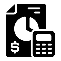 File and calculator used in accounting and finance icon
