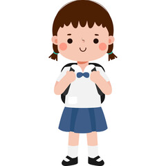 cute cartoon thai student character, back to school, Illustration flat style Png