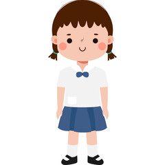 cute cartoon thai student character, back to school, Illustration flat style Png