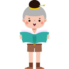 cute cartoon thai student character, back to school, Illustration flat style Png