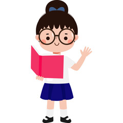 cute cartoon thai student character, back to school, Illustration flat style Png