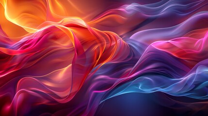 Obraz premium Smooth, fluid like 3D shapes intertwining in a dynamic dance of color and light. Generative AI