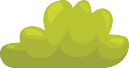 Green bush illustration forming a cloud shape, nature and gardening related image