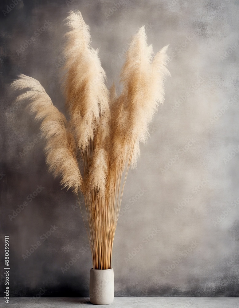 Wall mural pampas grass generative space copy light stone space photo flowers background flower background ai g