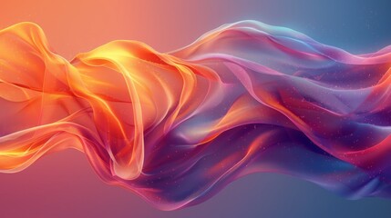 Obraz premium Wavy, ribbon like structures flowing gracefully across the scene, creating a sense of movement Generative AI