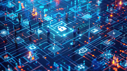 Obraz premium illustration background for secure data technology
