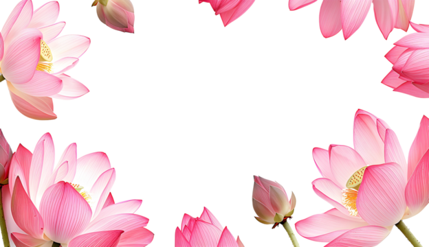 Pink lotus flower frame