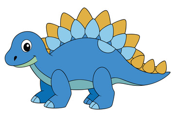 Adorable Dinosaur Vector Illustration: Cartoon, Clipart, Line Art Design