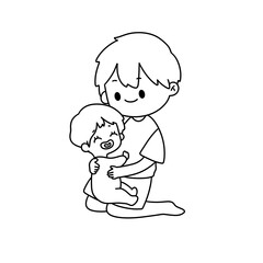 A man is holding a baby