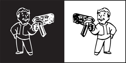  IIlustration Vector graphics of Pip Boy Weapons icon