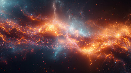 Fototapeta premium A cosmic dance of planets forming patterns that broadcast messages of love across the vastness of space. As planets align and create mesmerizing configurations,