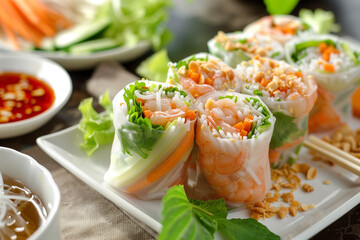Fresh Vietnamese Spring Rolls with Shrimp

