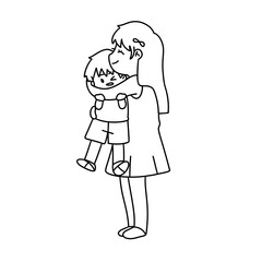 A woman is holding a child