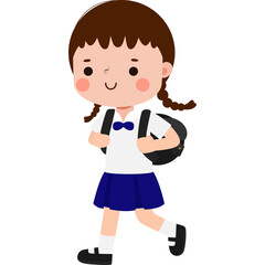 cute cartoon thai student character, back to school, Illustration flat style Png