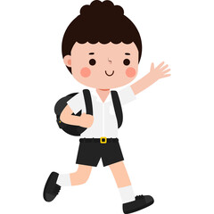 cute cartoon thai student character, back to school, Illustration flat style Png