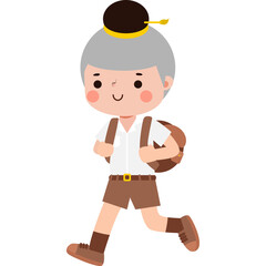 cute cartoon thai student character, back to school, Illustration flat style Png