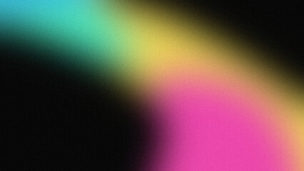 Grainy gradient vibrant poster background. Blue green yellow pink noisy texture banner. Cover header backdrop design