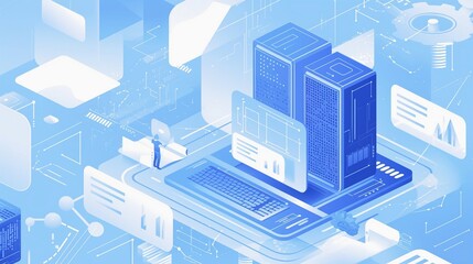 データサーバーネットワーク、ビジネスコンセプトイラスト15