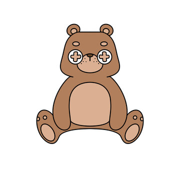 recommend clip art: A cartoon bear with a pair of crossed eyes and a pair of crossed arms