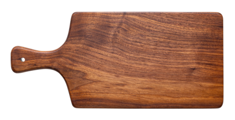 Handmade black walnut chopping board. walnut natural texture. wooden board isolated on white background