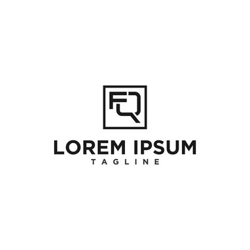 fq or qf square logo design