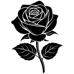 rose vector silhouette illustration and svg