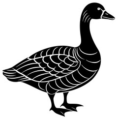 cute goose  vector silhouette illustration and svg