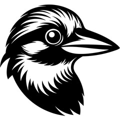 Kokanee Kookaburra head Icon silhouette vector