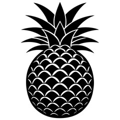Obraz premium Tropical Pineapple Fruit vector Silhouette illustration