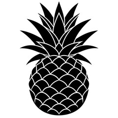 Obraz premium Tropical Pineapple Fruit vector Silhouette illustration
