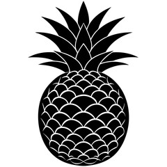 Tropical Pineapple Fruit vector Silhouette illustration