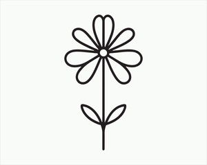 Line Art Flower Logo Design Icon Symbol Vector Illustration.