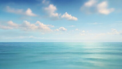 Fototapeta premium Blue sky with clouds and sea water. Panoramic background.