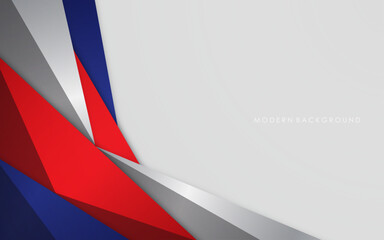 Modern background blue with white and red color