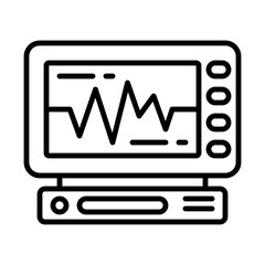 ECG monitor outline icon