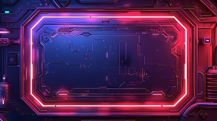 ネオンカラーとデジタルな背景