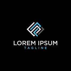 gp or pg square logo design