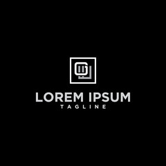 gw or wg square logo design