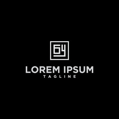 gy or yg square logo design