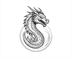 Dragon logo design icon symbol vector template.